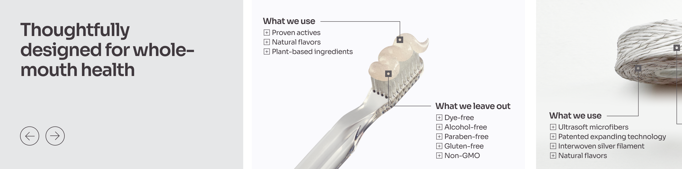 ToothScience product detail page modules
